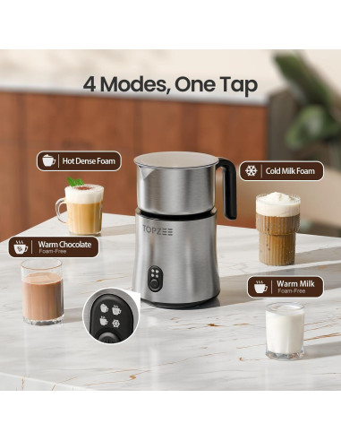 Espumador y Vaporizador de Leche Eléctrico TOPZEE TMF-350-SIL 500ml
