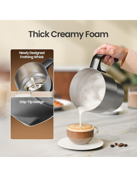 Espumador y Vaporizador de Leche Eléctrico TOPZEE TMF-350-SIL 500ml