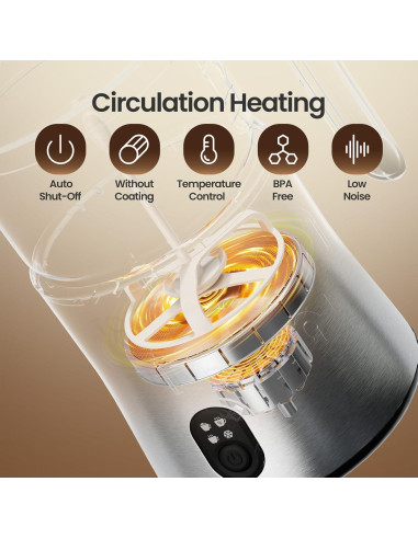 Espumador y Vaporizador de Leche Eléctrico TOPZEE TMF-350-SIL 500ml