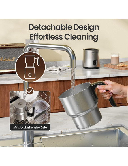 Espumador y Vaporizador de Leche Eléctrico TOPZEE TMF-350-SIL 500ml