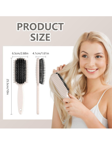 Cepillo Definidor de Rizos HEZ Beige - 4 Piezas Multifuncional