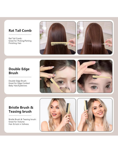 Cepillo Definidor de Rizos HEZ Beige - 4 Piezas Multifuncional