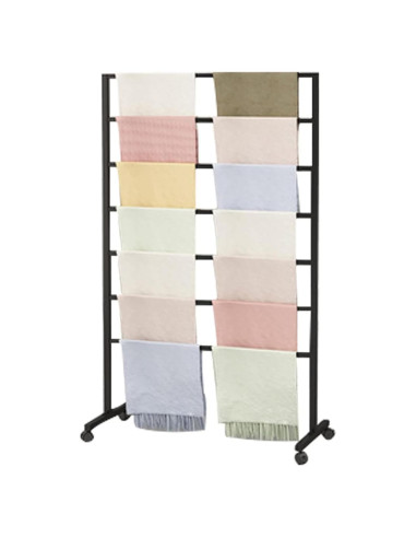 Soporte de exhibición de bufandas ZOUXIKOU con ruedas 7 varillas