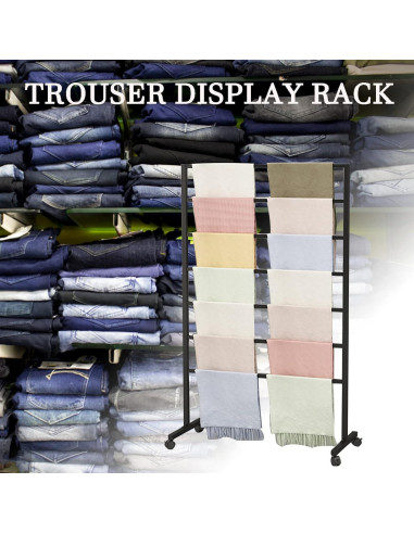 Soporte de exhibición de bufandas ZOUXIKOU con ruedas 7 varillas