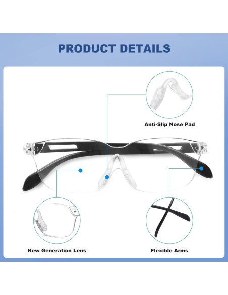 Lupa de Aumento 1.6X Oushiun para Lectura y Manualidades Lupa de Aumento 1.6X Oushiun para Lectura y Manualidades