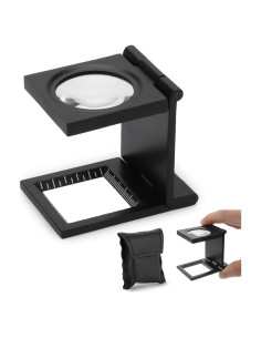 Lupa Plegable Rongon 10X 28mm con Funda de Cuero