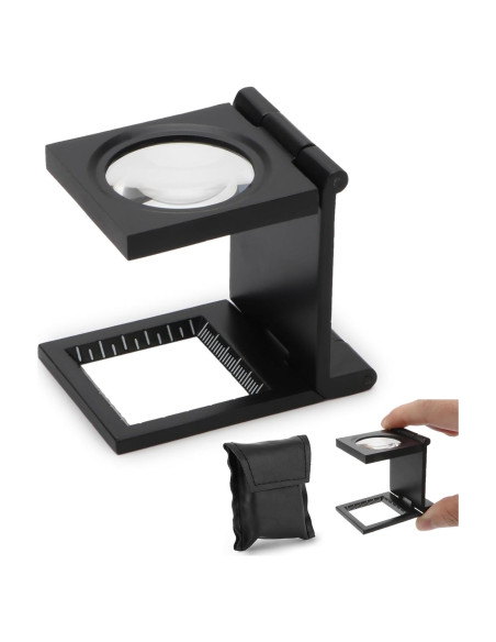 Lupa Plegable Rongon 10X 28mm con Funda de Cuero