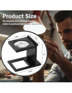 Lupa Plegable Rongon 10X 28mm con Funda de Cuero 2