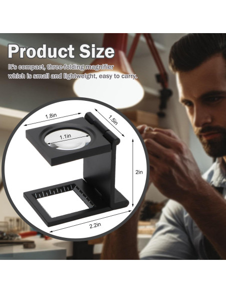 Lupa Plegable Rongon 10X 28mm con Funda de Cuero