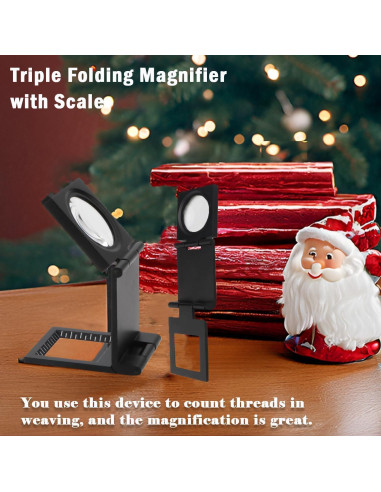 Lupa Plegable Rongon 10X 28mm con Funda de Cuero