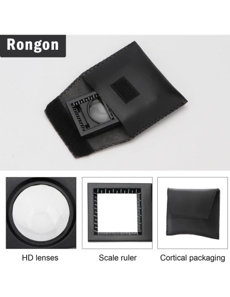 Lupa Plegable Rongon 10X 28mm con Funda de Cuero