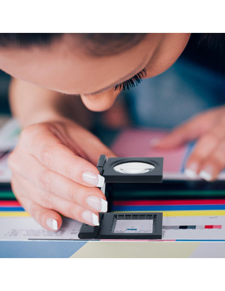 Lupa Plegable Rongon 10X 28mm con Funda de Cuero