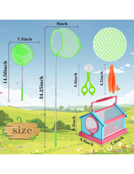 Kit de captura de insectos KESOCORAY para niños con 3 redes