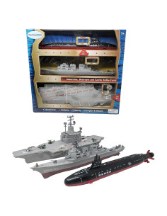 Combo de Juguetes de Batalla: Portaaviones, Submarino y Destructor con 8 Jets