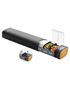 Organizador de Pastillas Semanal Serfeymi - Aluminio Negro 7 Días