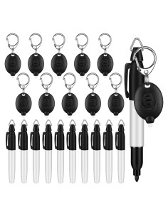 10 Mini Linternas LED Llavero + 10 Marcadores Permanentes Welecom