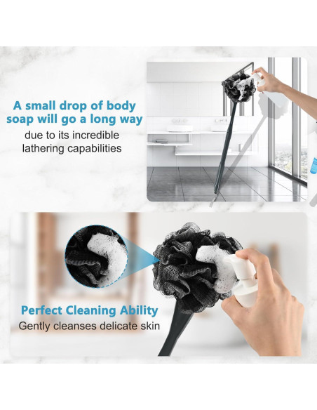 Esponja de Lufa con Mango UHIAGREE 52 cm Exfoliante Ducha