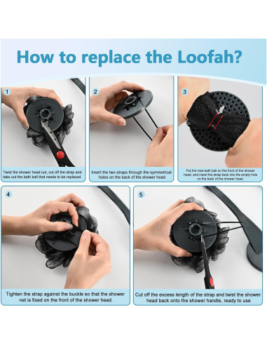 Esponja de Lufa con Mango UHIAGREE 52 cm Exfoliante Ducha