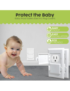 Cubiertas de Enchufes para Niños - Seguridad Eléctrica - Paquete de 2 2