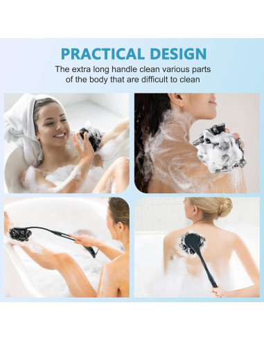 Esponja de Lufa con Mango UHIAGREE 52 cm Exfoliante Ducha