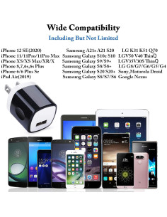 Cargador de Pared USB UorMe 10 Pack 1A 5V Negro 2