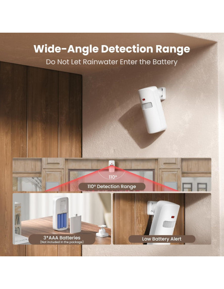 Timbre Inalámbrico TECKNET con Sensor de Movimiento y Luz RGB