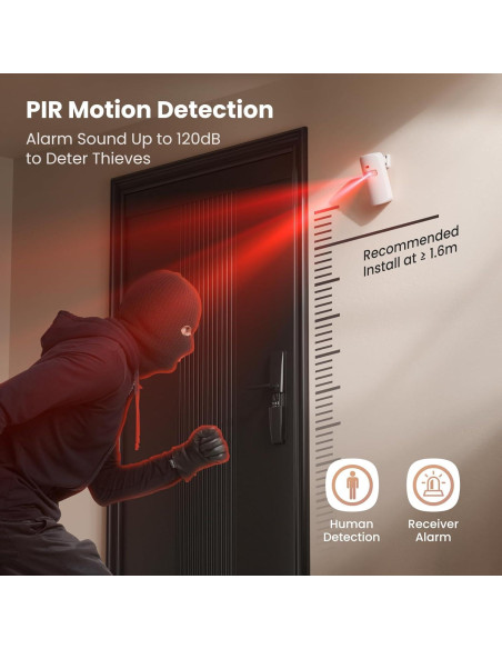 Timbre Inalámbrico TECKNET con Sensor de Movimiento y Luz RGB