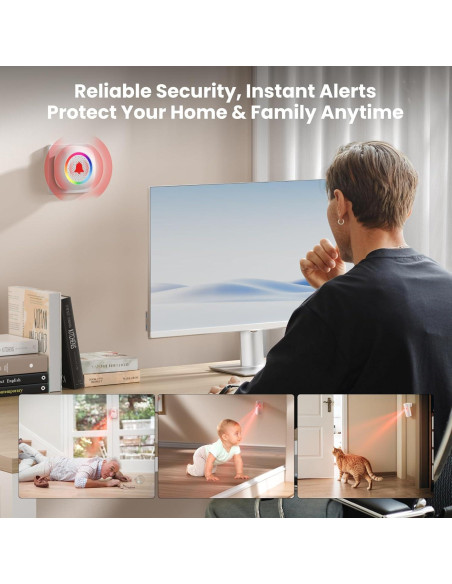 Timbre Inalámbrico TECKNET con Sensor de Movimiento y Luz RGB