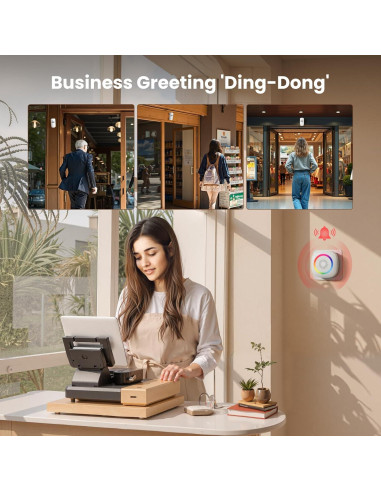 Timbre Inalámbrico TECKNET con Sensor de Movimiento y Luz RGB