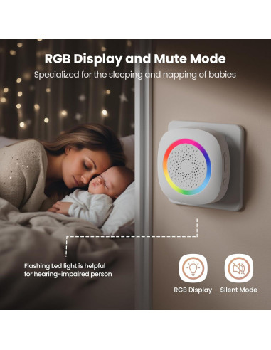 Timbre Inalámbrico TECKNET con Sensor de Movimiento y Luz RGB