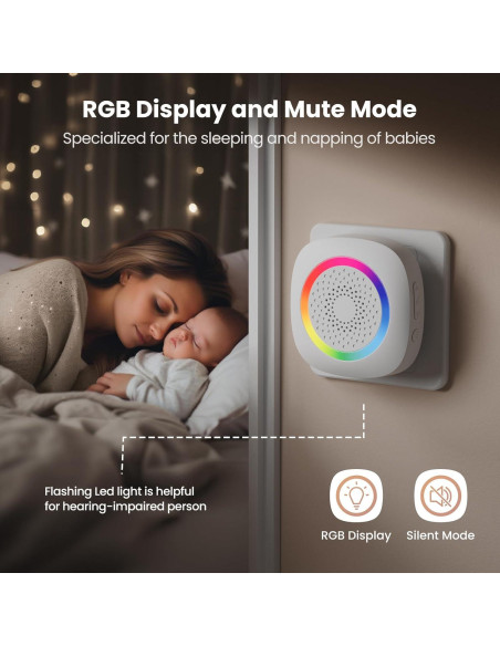 Timbre Inalámbrico TECKNET con Sensor de Movimiento y Luz RGB