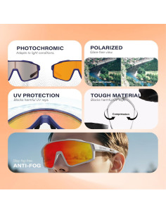 Gafas de Ciclismo GONTSAM 5051 Polarizadas UV400 Antivaho 2