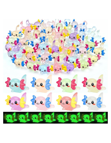 40 Figuras de Axolotls Luminosa de Resina para Decoración