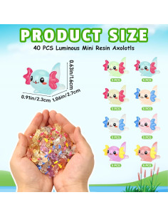 40 Figuras de Axolotls Luminosa de Resina para Decoración 2
