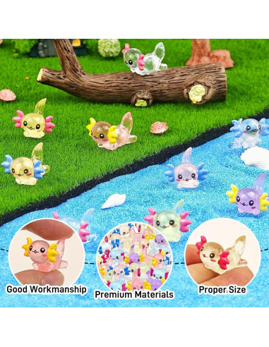 40 Figuras de Axolotls Luminosa de Resina para Decoración