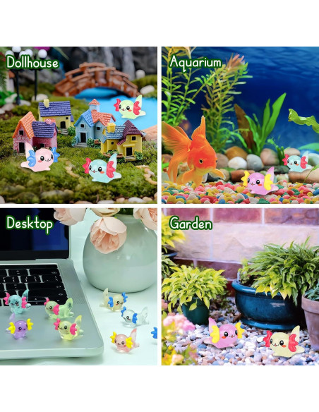 40 Figuras de Axolotls Luminosa de Resina para Decoración