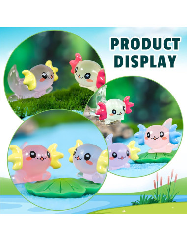 40 Figuras de Axolotls Luminosa de Resina para Decoración