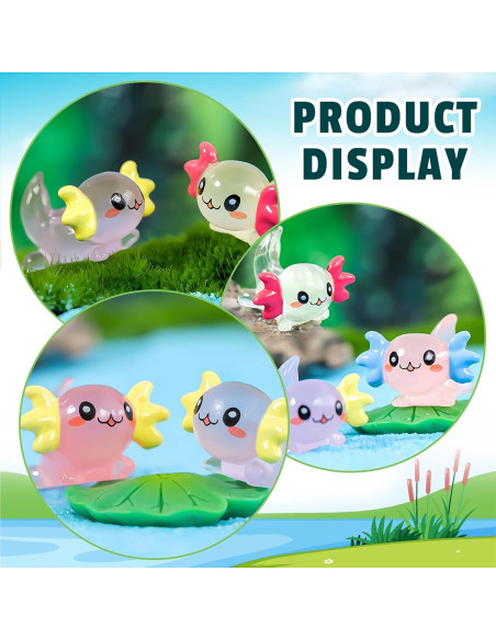 40 Figuras de Axolotls Luminosa de Resina para Decoración