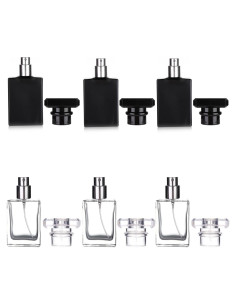 Paquete de 6 botellas de perfume recargables 30ml vidrio