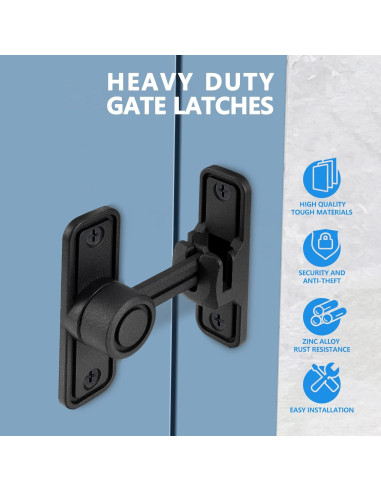 Cerradura de Puerta de Granero Deslizante Kitmose Negra 90/180