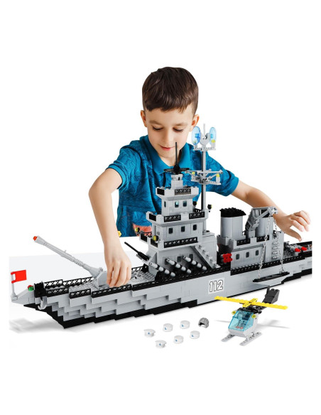 Juego de Bloques de Construcción Acorazado Militar 910 Piezas