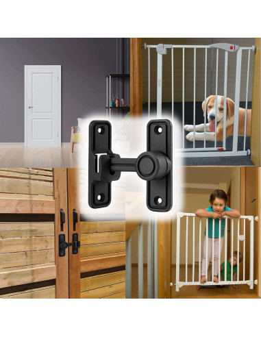 Cerradura de Puerta de Granero Deslizante Kitmose Negra 90/180