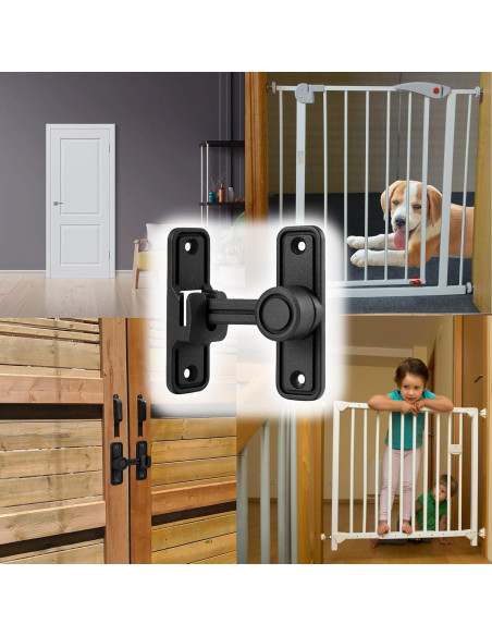 Cerradura de Puerta de Granero Deslizante Kitmose Negra 90/180