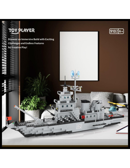 Juego de Bloques de Construcción Acorazado Militar 910 Piezas