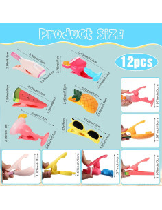 Clips para Toallas de Playa Honoson - 12 Pcs Divertidos 2