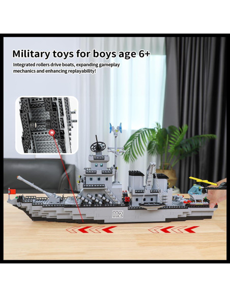 Juego de Bloques de Construcción Acorazado Militar 910 Piezas