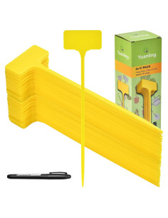 Etiquetas para Plantas T-Tipo Yuanling 60PCS Amarillo 29cm