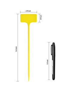 Etiquetas para Plantas T-Tipo Yuanling 60PCS Amarillo 29cm 2
