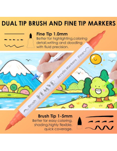 Marcadores de Pintura Acrílica KEMYR 48 Colores Doble Punta 2