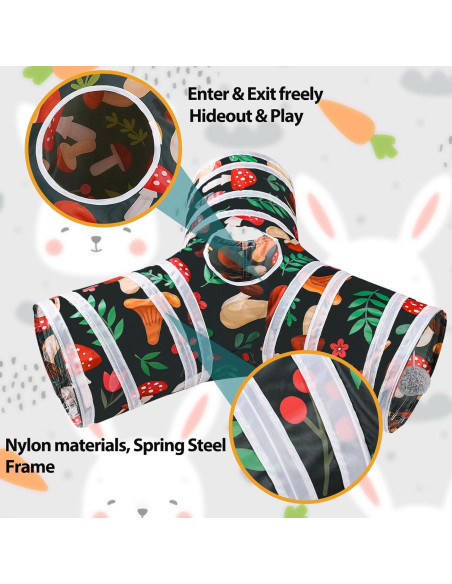 Túnel y Juguetes para Conejos Mechpia - Kit de Masticar 80 cm Túnel y Juguetes para Conejos Mechpia - Kit de Masticar 80 cm